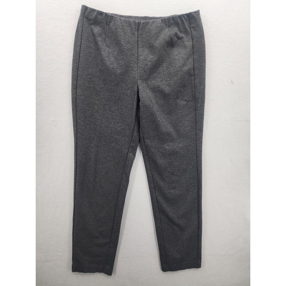 J. Jill Pants - J. Jill‎ Ponte Slim Leg Pants Gray Charcoal Heather Pull On Trousers Large Tall